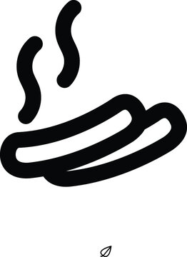steaming black sausages simple icon clip art preview