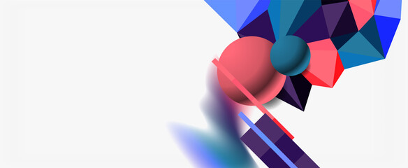 Trendy 3d geometric composition, design template for business or technology presentation, internet poster or web brochure cover