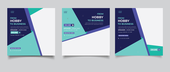 Creative business marketing banner for social media post template