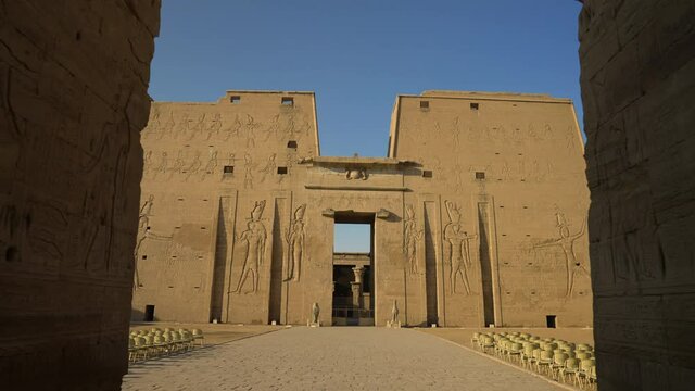 Beautiful Edfu Temple in Egypt -wide reveal