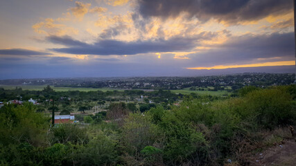 sunset over the city