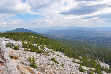 forest landscape mountain top beautiful sky with clouds