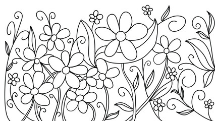  Hand drawn lines. Hair texture pattern. Doodle for design. Line art, Floral frame pattern,   leaf , line art ink drawing