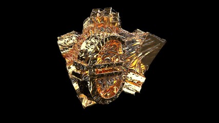 Golden gold sign euro dollar Yuan Chao Concept: business finance currency able to loop seamless 4k