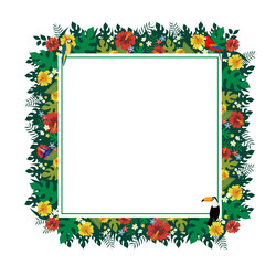 南国　熱帯　植物　フレーム