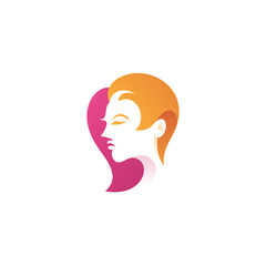 Beauty Woman Face and Hair Logo