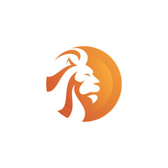 Lion Head Logo in Negative Space