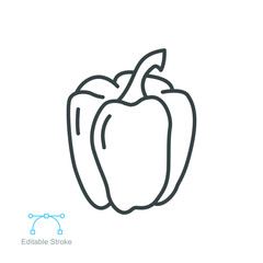 paprika icon. organic fresh nature vegetable food. Capsicums Bulgarian pepper to cook healthy food. Raw fresh veggie editable stroke outline style vector illustration design on white background EPS 10