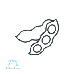 soybeans icon. nature vegetable food. Soybean seeds For soy milk for health. soya bean plant for food apps web. editable stroke outline style. vector illustration design on white background EPS 10