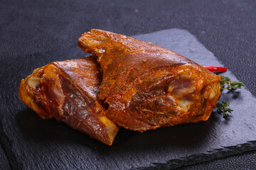 Raw lamb shank