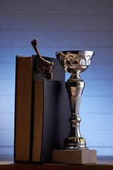 trophy books and key of success