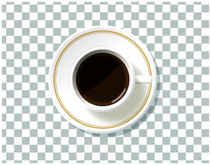 真上から見たコーヒーカップ