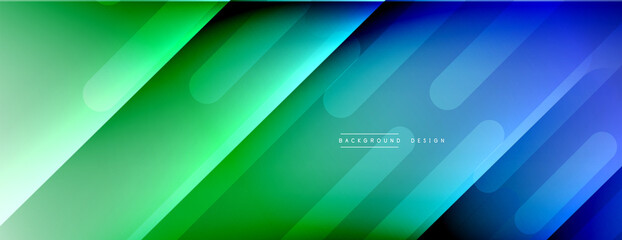 Fototapeta premium Dynamic lines abstract background. 3D shadow effects and fluid gradients. Modern overlapping forms