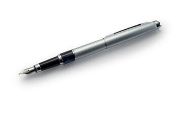Black fountain pen and white background.