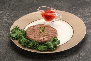 Grilled beef cutlet for burger