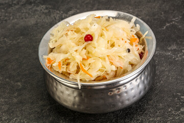 Sauerkraut with cranberry in the bowl