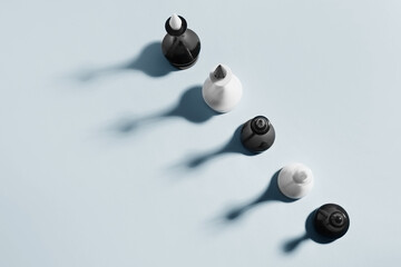 Chess pieces on light background