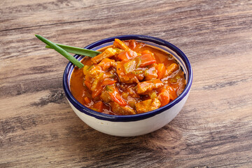 Meat goulash with vegetables