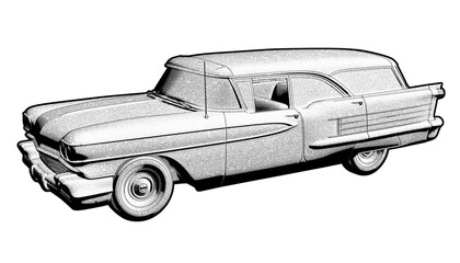 Vintage Car Illustration.