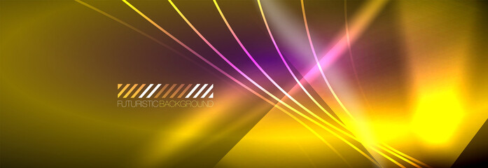 Neon dynamic beams vector abstract wallpaper background. Wallpaper background, design templates for business or technology presentations, internet posters or web brochure covers