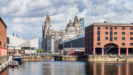Liverpool waterfront panorama - 434036844