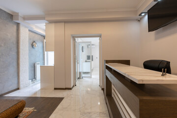 Reception desk with reception area