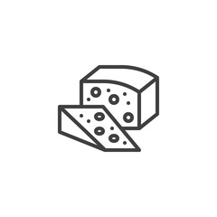 Piece of cheese line icon