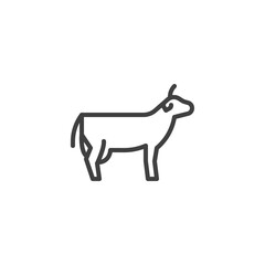 Dairy cow line icon
