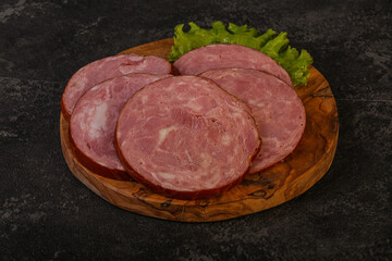 Slices of pork meat ham