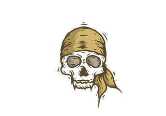 Skull of pirates with durag illustration