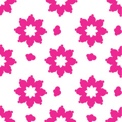 Dark pink pattern on white background, abstract pattern design, modern contemporary style for fabric and other patterns.