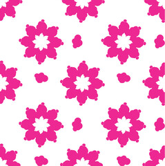 Dark pink pattern on white background, abstract pattern design, modern contemporary style for fabric and other patterns.