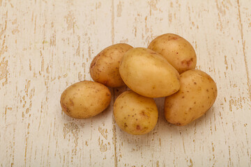 Raw baby young potato heap