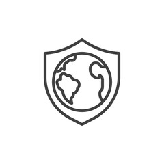 Save the planet line icon