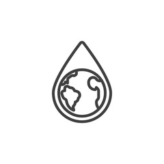 World water resources line icon