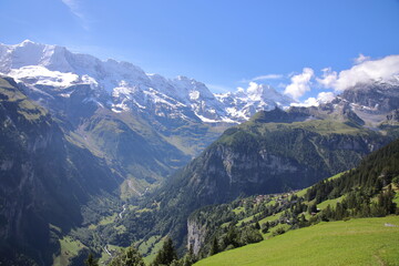 Views near Murren in the Bernese Highlands of Switzerland