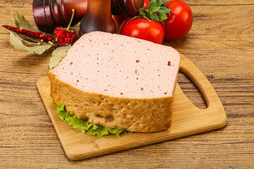 Homemade baked traditional meat loaf
