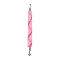 Cute pink dotting tool for nail design.Vector hand drawn cartoon