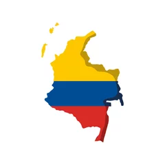 Fototapeten colombia map flag © djvstock