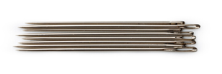 sewing needles isolated on a white background