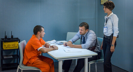 Detectives show murder criminal evidence collected at the crime scene