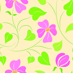 Vector illustration. Seamless background with spring flowers pattern. EPS 8