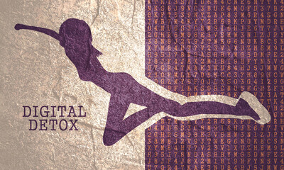 Fototapeta premium Digital detox concept illustration. Addiction of devices