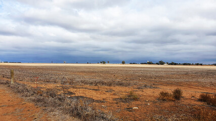 Fototapeta na wymiar Storm over the Mallee plain Australia outback