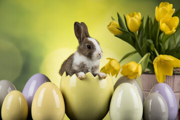 Animal Baby bunny, happy easter background - 434044689