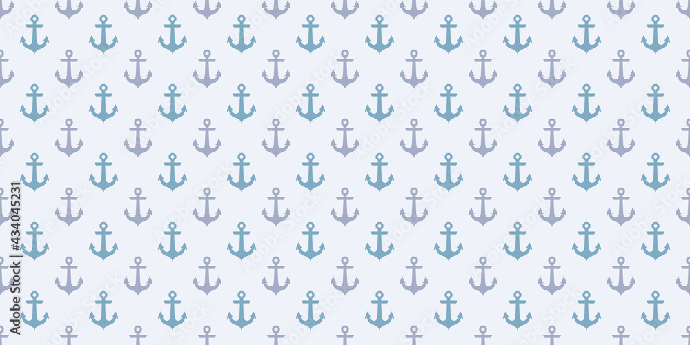 Poster anchor seamless repeat pattern vector background, blue and white