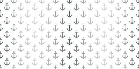 Anchor seamless pattern, silver and white vector background