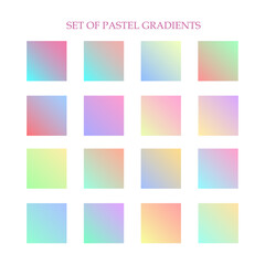 A set of pastel gradients for design, light shades