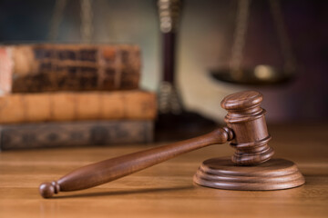 Obraz na płótnie Canvas Law wooden gavel barrister, justice concept, legal system concept