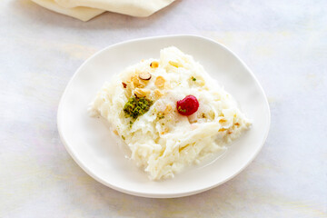 Turkish Traditional Ramadan Dessert Gullac. Dessert from Ottoman Cuisine.
